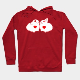 Bunny Love  and Pink and Red and Love All Over Hoodie